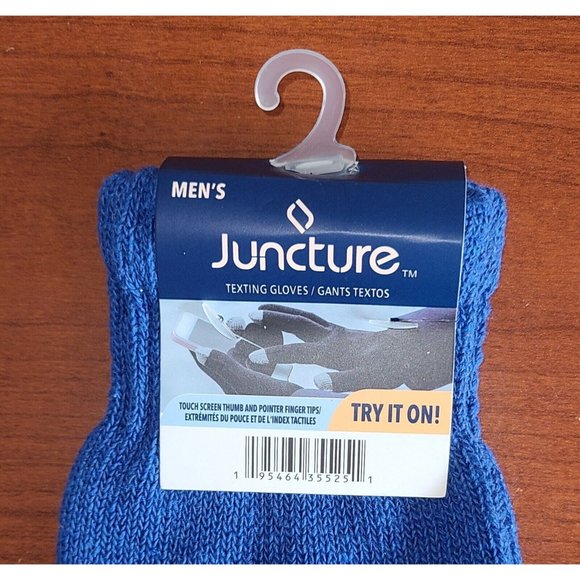 NEW Men's Blue Juncture Texting Gloves Polyester Blend One Size Fits Most - Picture 3 of 3